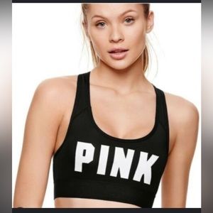 Pink Victoria’s Secret back meshed sport bra. Size medium
